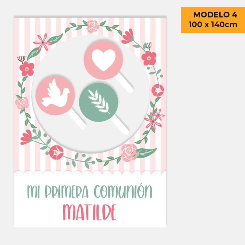 Photocall Comunión Madera Verde + Cartel