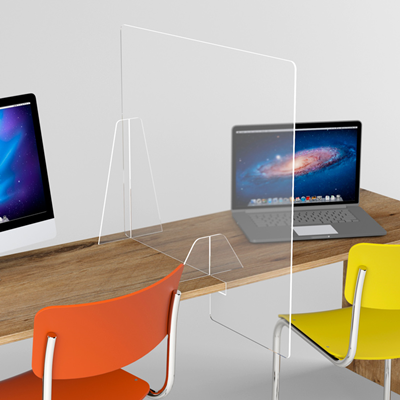 Imprimir Separador mesa oficina PVC transparente lateral