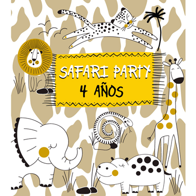 Imprimir Photocall cumpleaños Safari