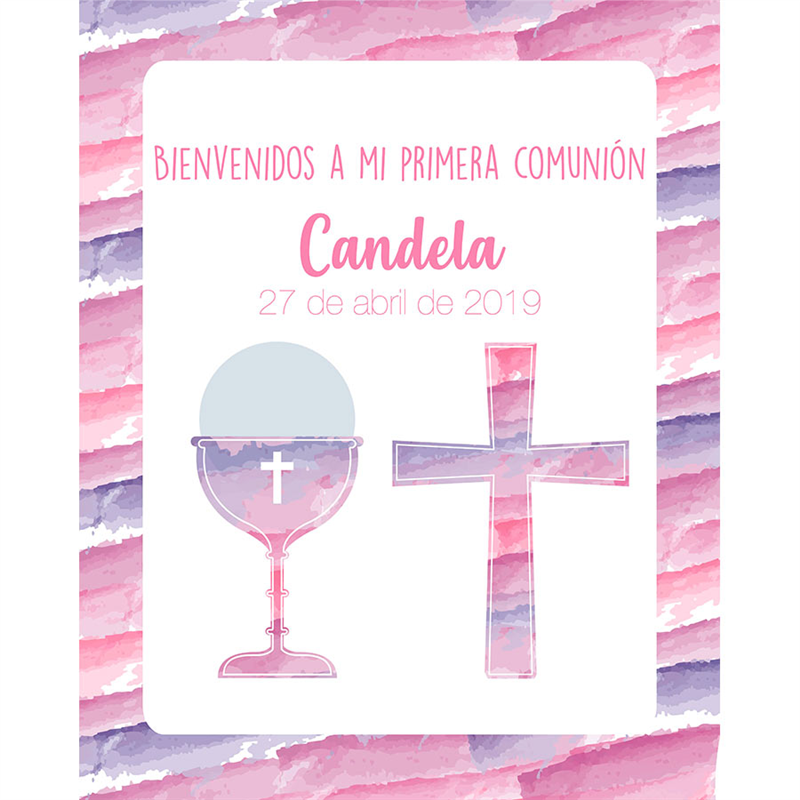 Photocall Comunión Rosa + Carteles